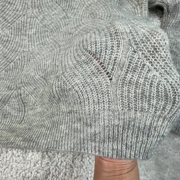 Anthropologie Keely Cable Knit Lightweight Sweater Gray - Picture 10 of 12